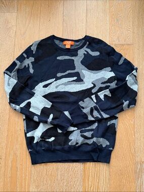 Joe Fresh Navy and Gray Camo Crewneck Sweater